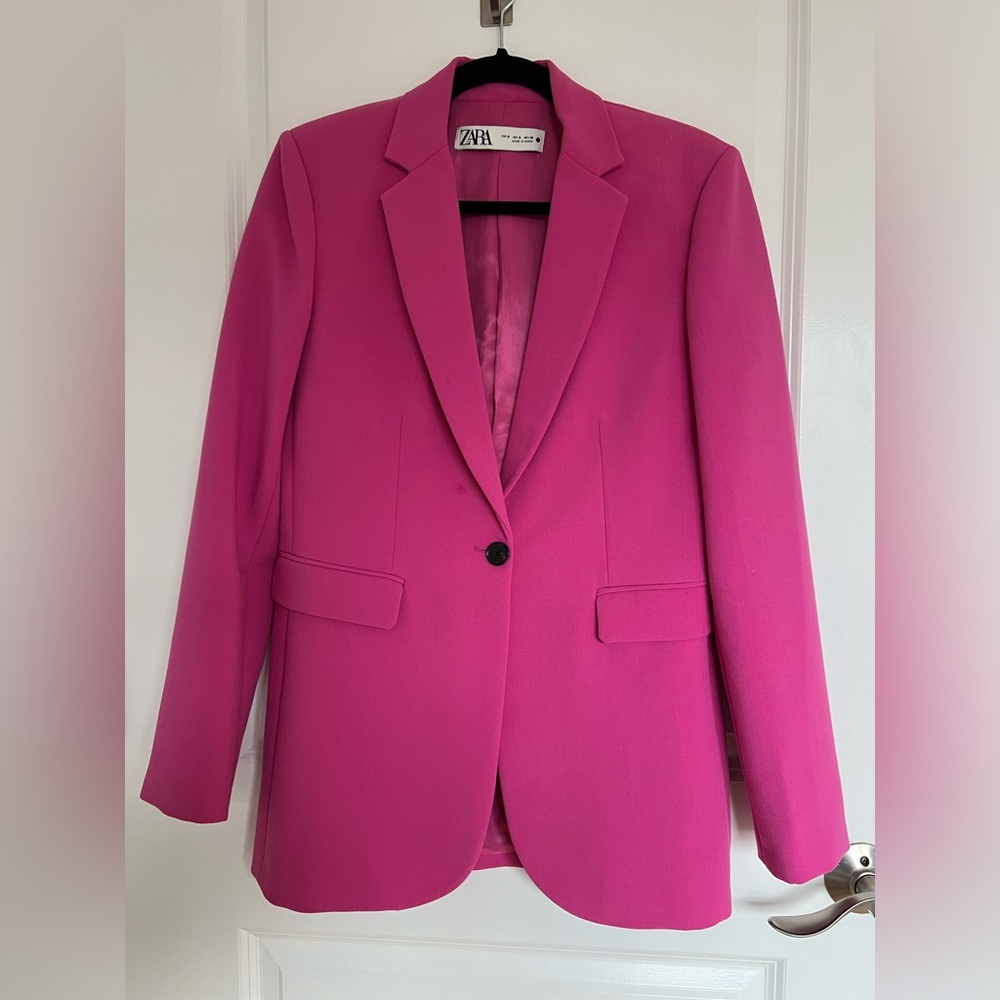 Zara oversized blazer in hot pink, size S